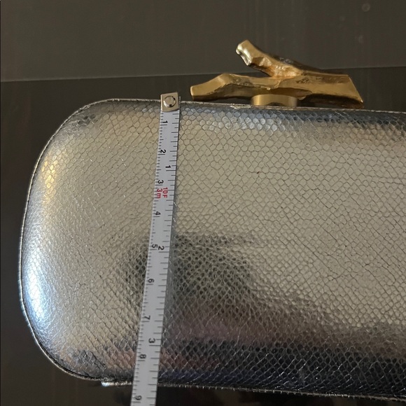 Diane Von Furstenberg Lytton Small Silver Leather Clutch - Picture 14 of 17
